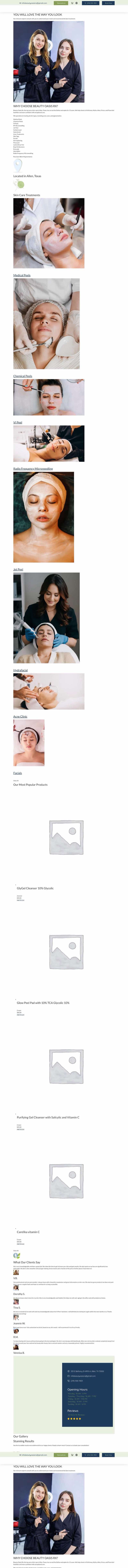 Beauty Oasis RX website screenshot