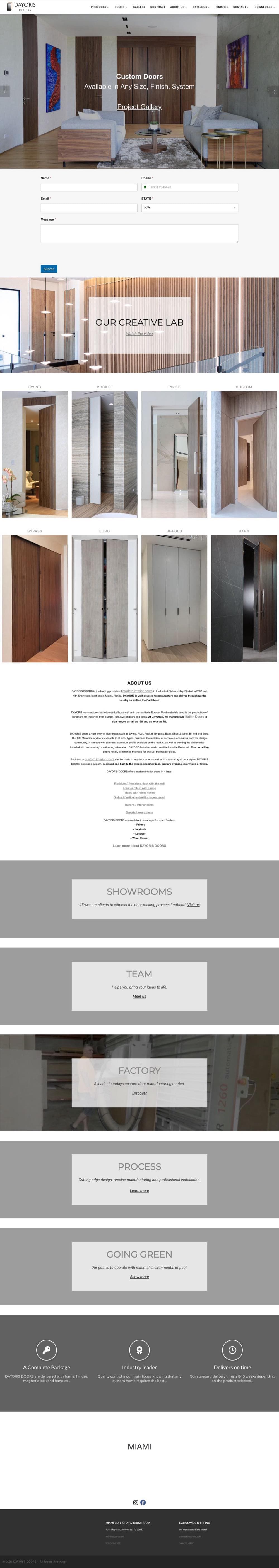 Dayoris Doors website screenshot