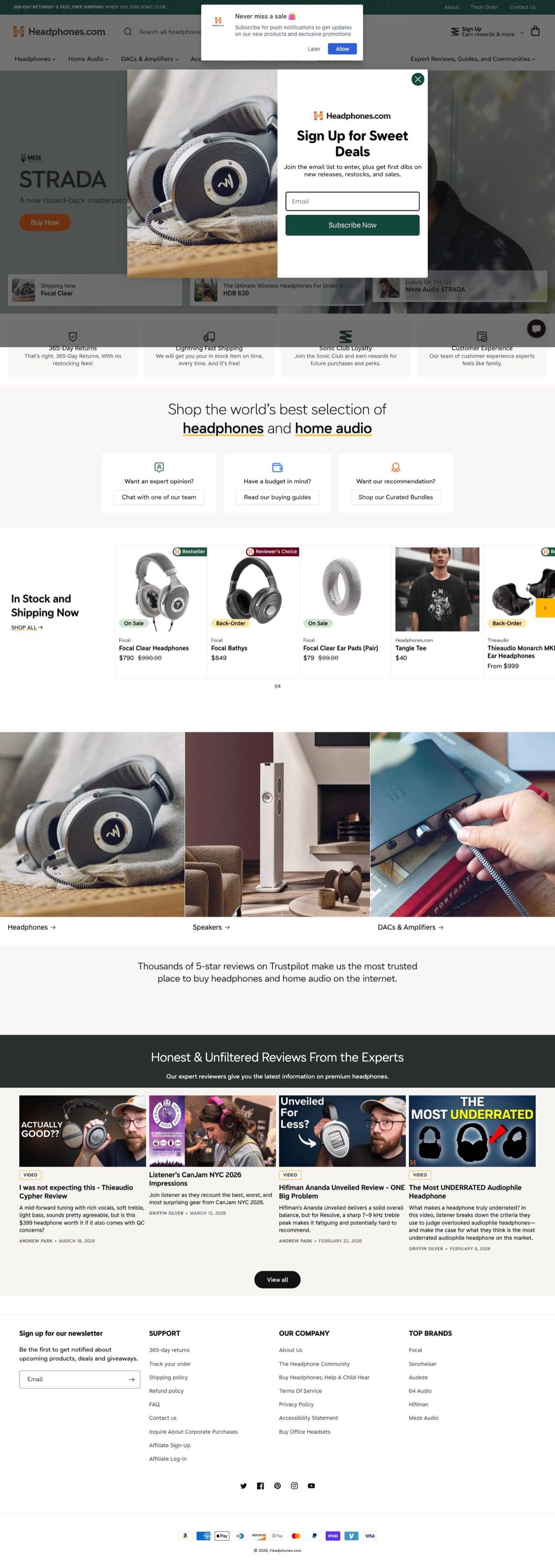 Headphones.com website screenshot