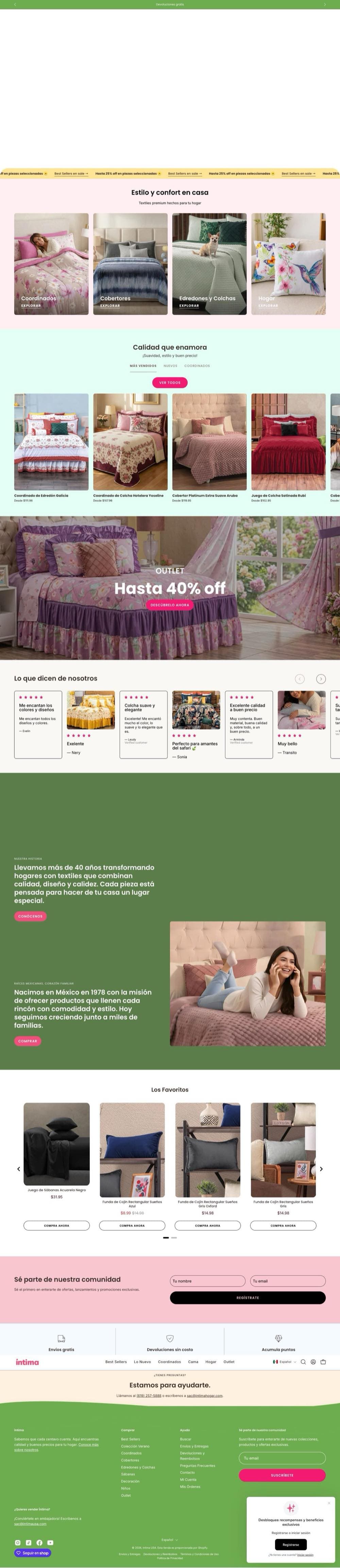 Intimatest website screenshot