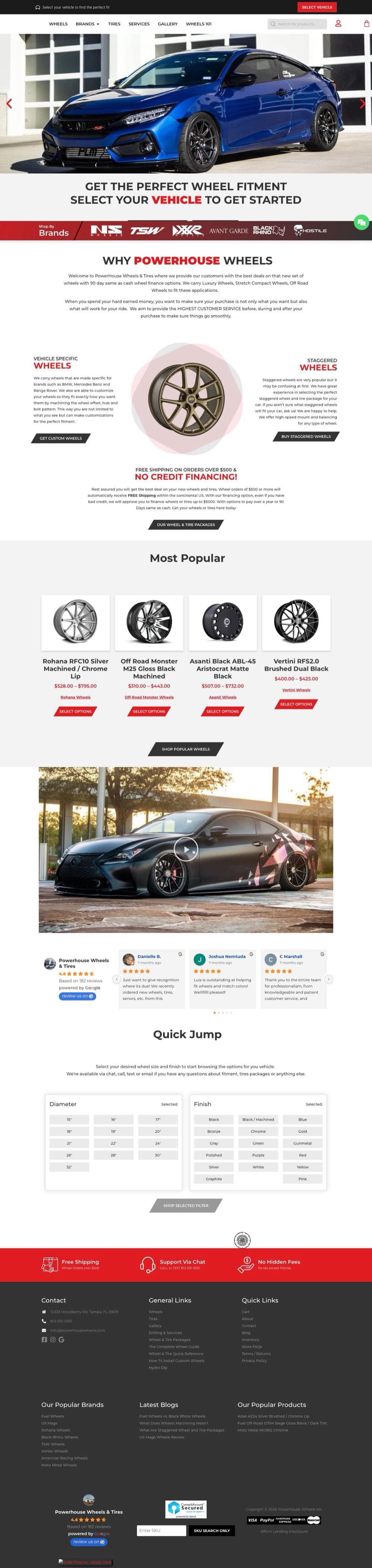 Powerhouse Wheels website screenshot