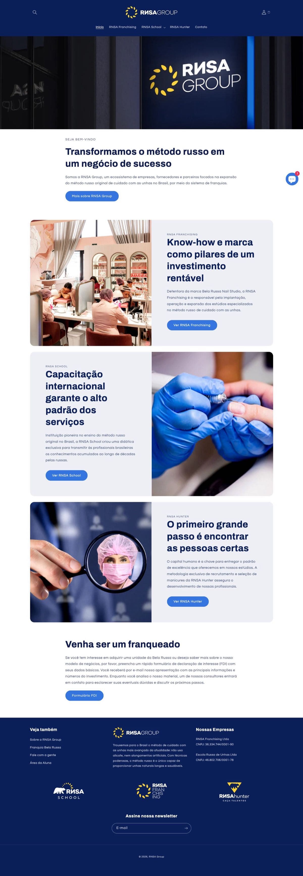 RNSA website screenshot