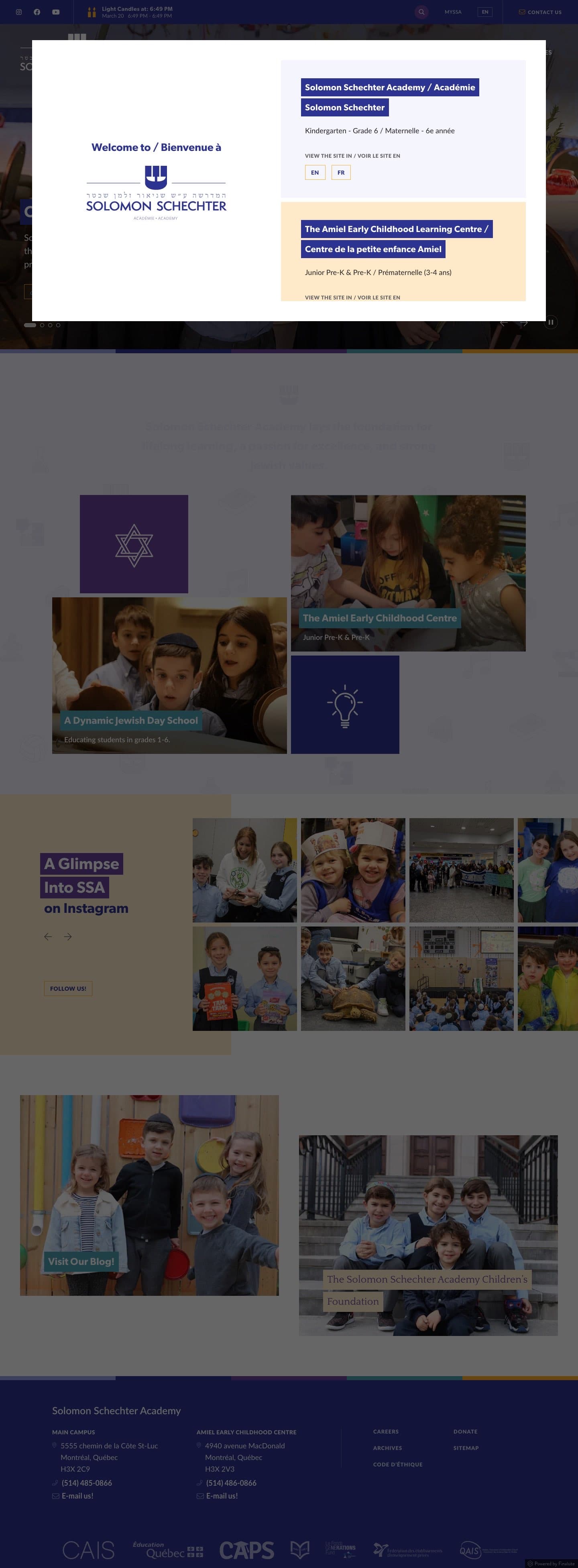 Solomon Schechter website screenshot