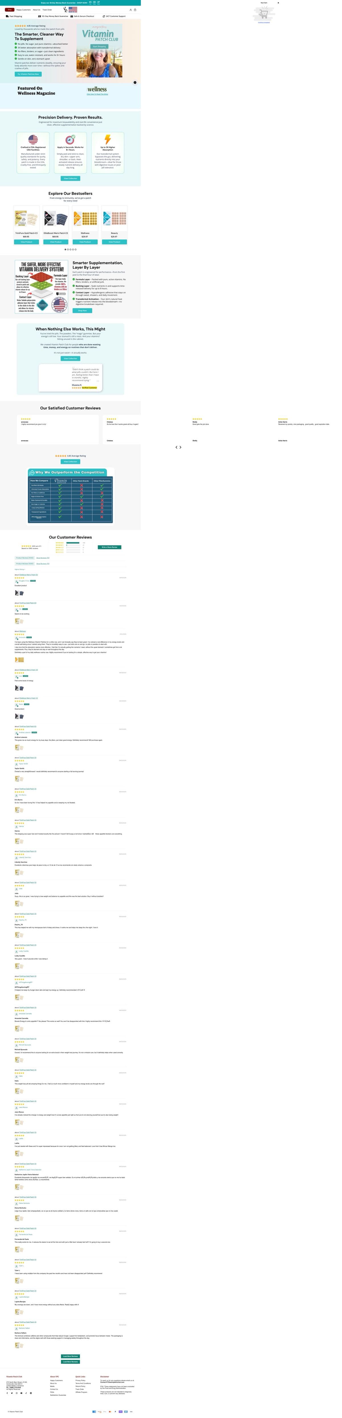 Vitamin Patch Club website screenshot
