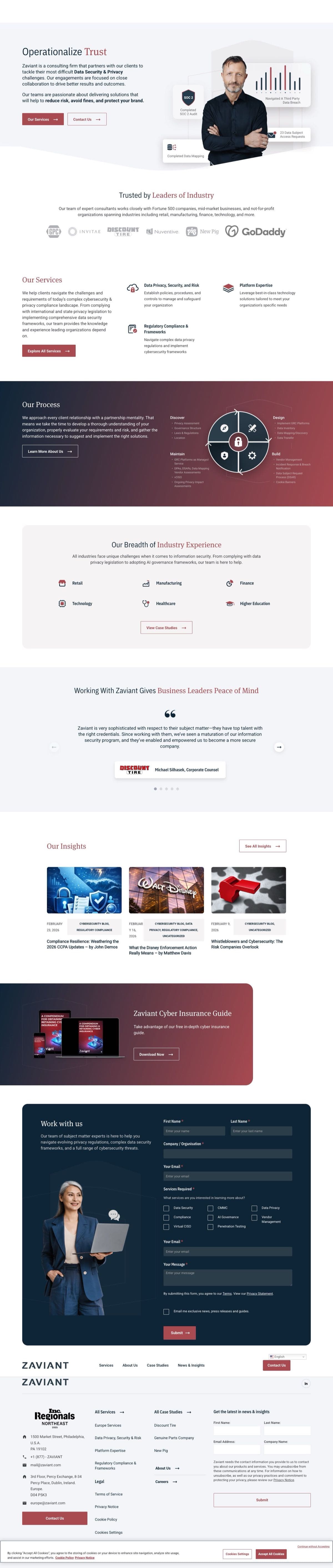 Zaviant website screenshot